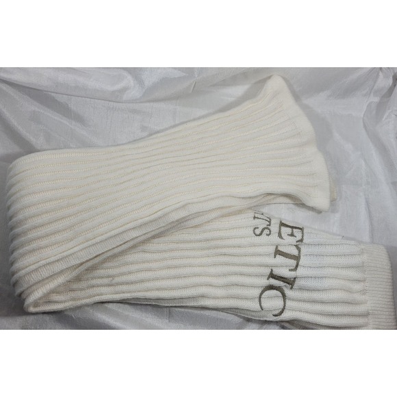 Pretty Little Thing Wide Flare Leg Ribbed Pants - Cream - Plus Sz XL (US 14/16) - Picture 5 of 5